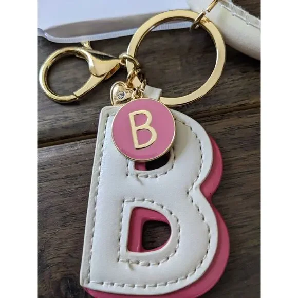 Time & Tru Womens Initial Alphabet B Charm Keychain Keyring Bangle Bracelet New - Picture 2 of 4